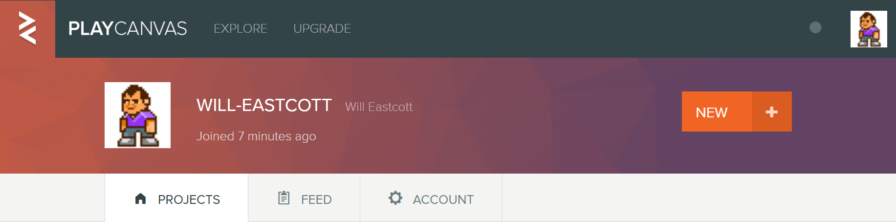 New Project Button
